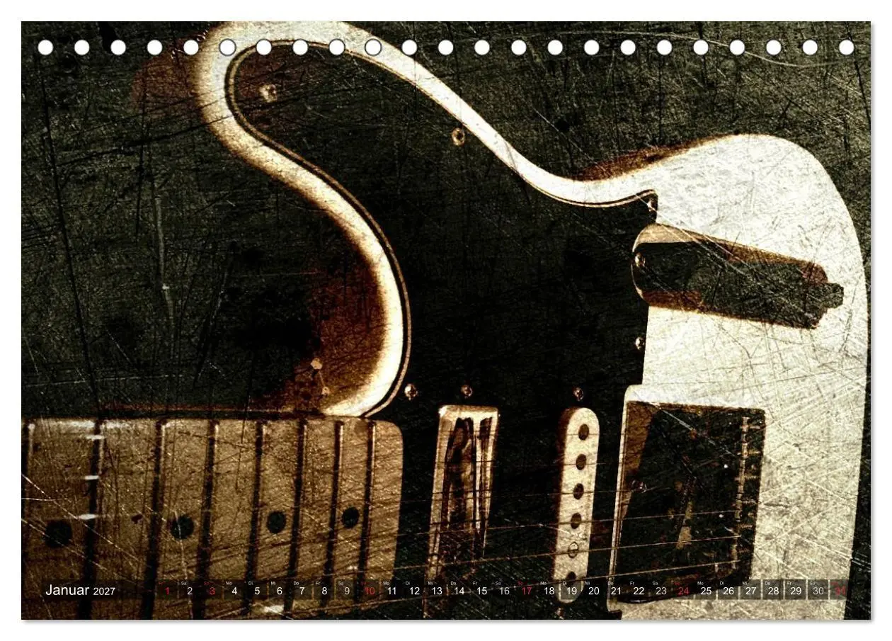 Bild: 9783594124857 | GITARREN Vintage Art (Tischkalender 2027 DIN A5 quer), CALVENDO...