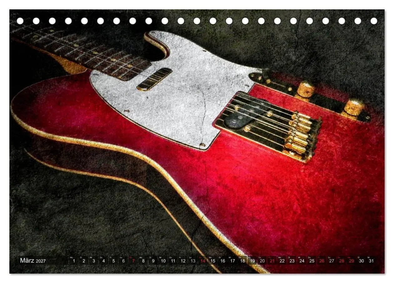 Bild: 9783594124857 | GITARREN Vintage Art (Tischkalender 2027 DIN A5 quer), CALVENDO...