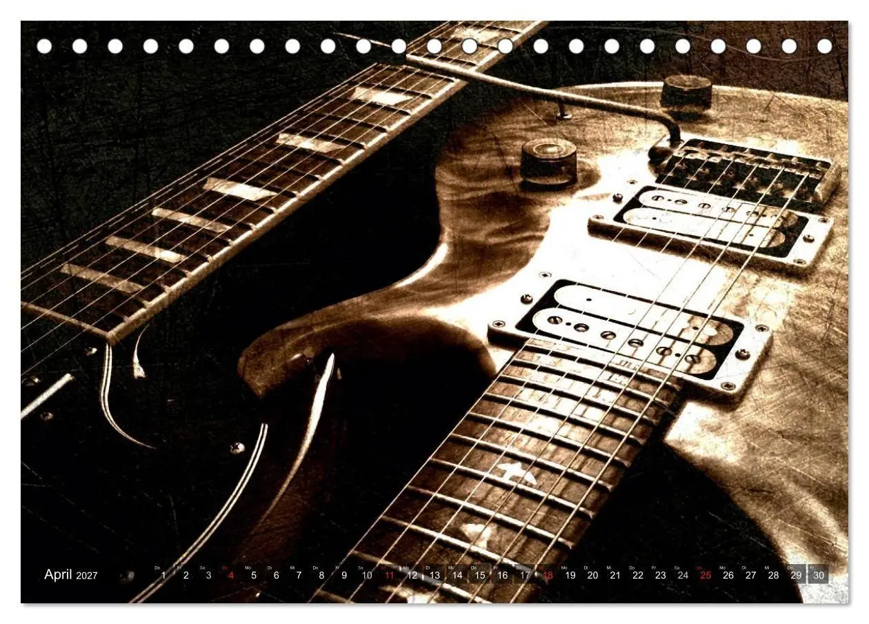 Bild: 9783594124857 | GITARREN Vintage Art (Tischkalender 2027 DIN A5 quer), CALVENDO...