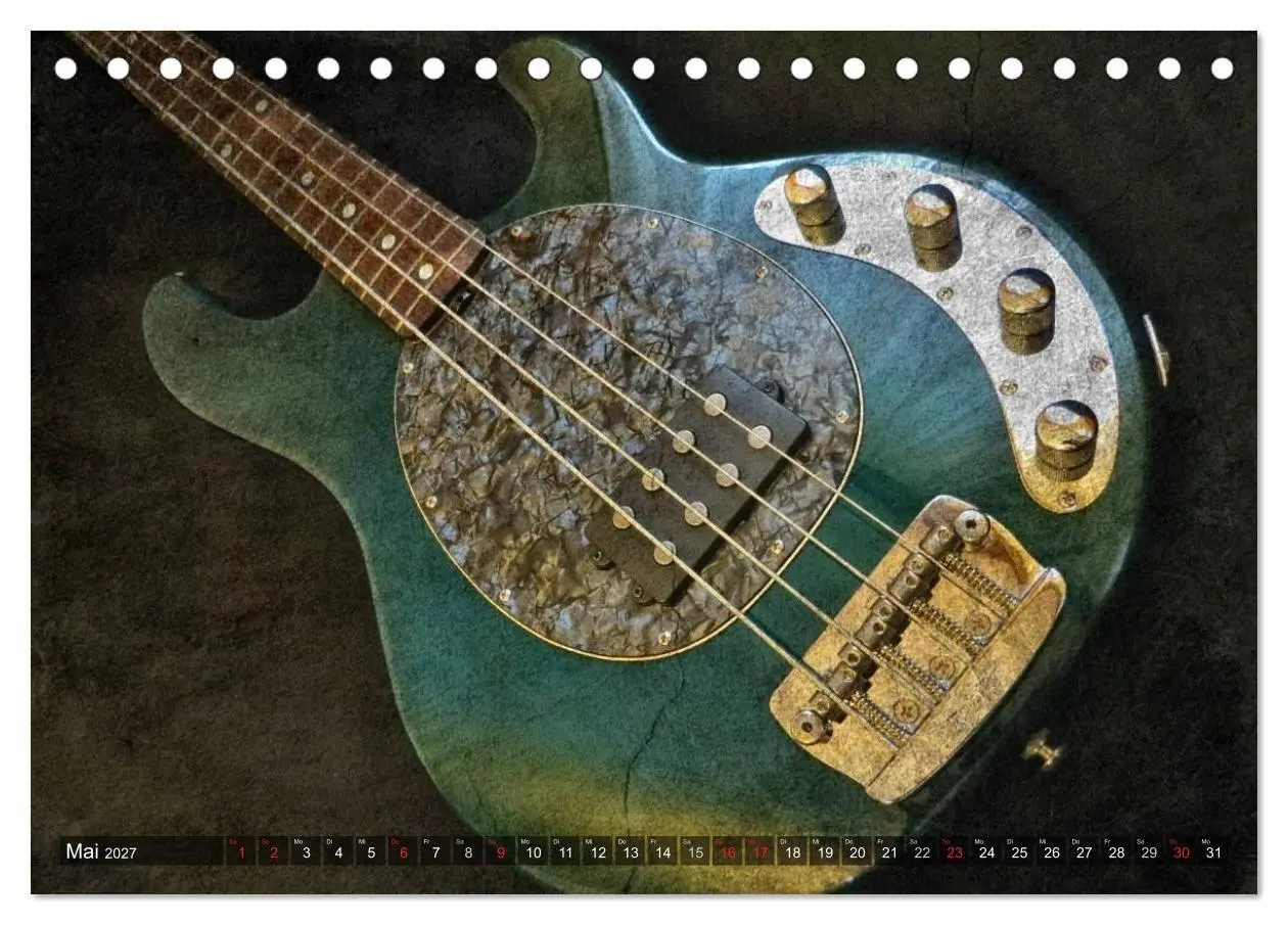 Bild: 9783594124857 | GITARREN Vintage Art (Tischkalender 2027 DIN A5 quer), CALVENDO...