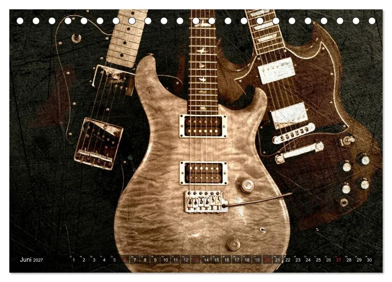 Bild: 9783594124857 | GITARREN Vintage Art (Tischkalender 2027 DIN A5 quer), CALVENDO...