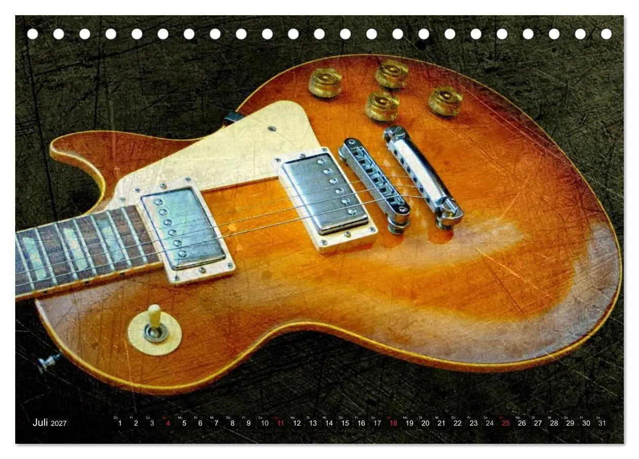 Bild: 9783594124857 | GITARREN Vintage Art (Tischkalender 2027 DIN A5 quer), CALVENDO...