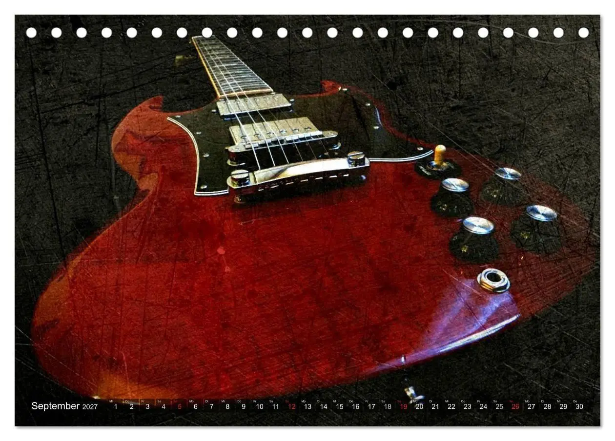 Bild: 9783594124857 | GITARREN Vintage Art (Tischkalender 2027 DIN A5 quer), CALVENDO...
