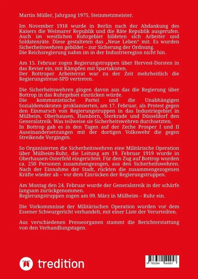 Rückseite: 9783384544957 | Bottroper Kommunistenprozess vot dem Essener Schwurgericht 1919 | Buch