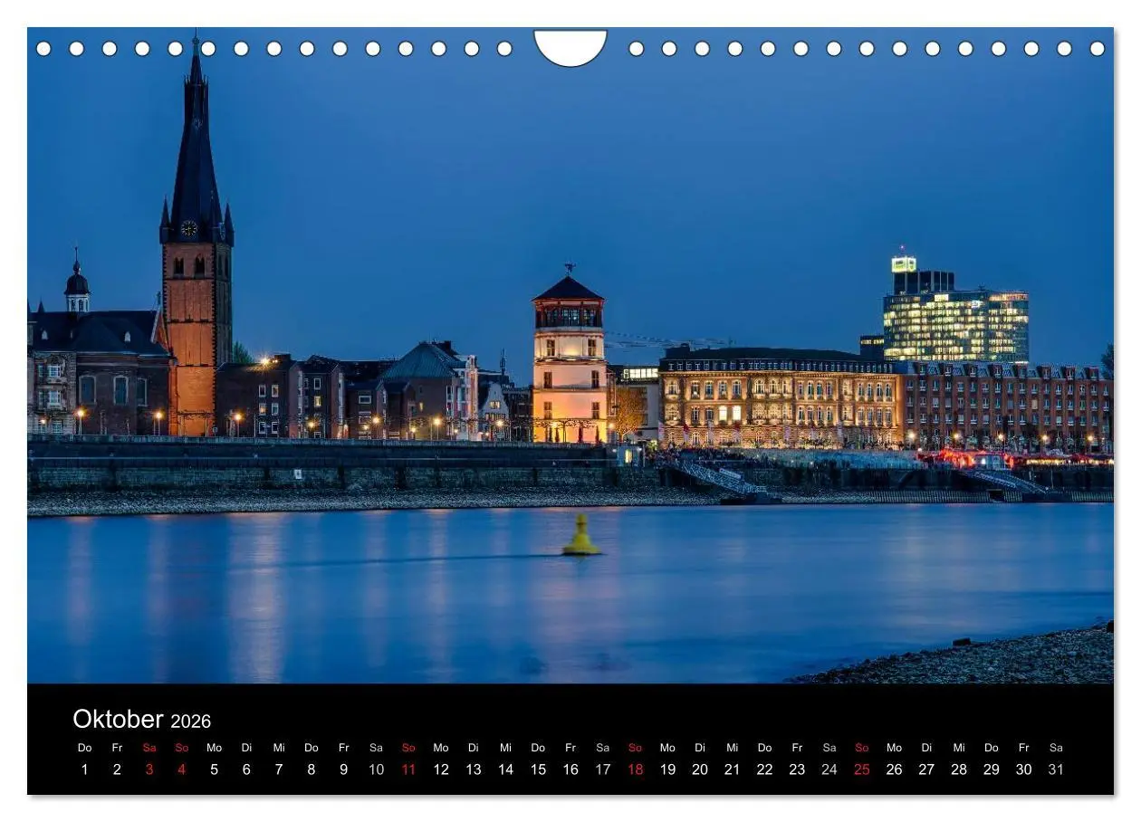 Bild: 9783516134957 | Düsseldorf - Ansichten am Abend (Wandkalender 2026 DIN A4 quer),...