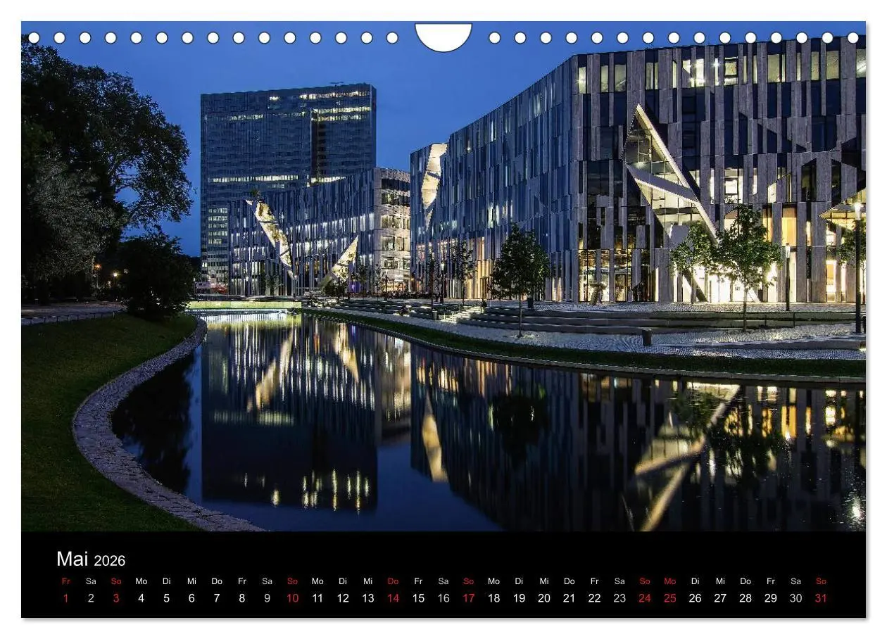 Bild: 9783516134957 | Düsseldorf - Ansichten am Abend (Wandkalender 2026 DIN A4 quer),...