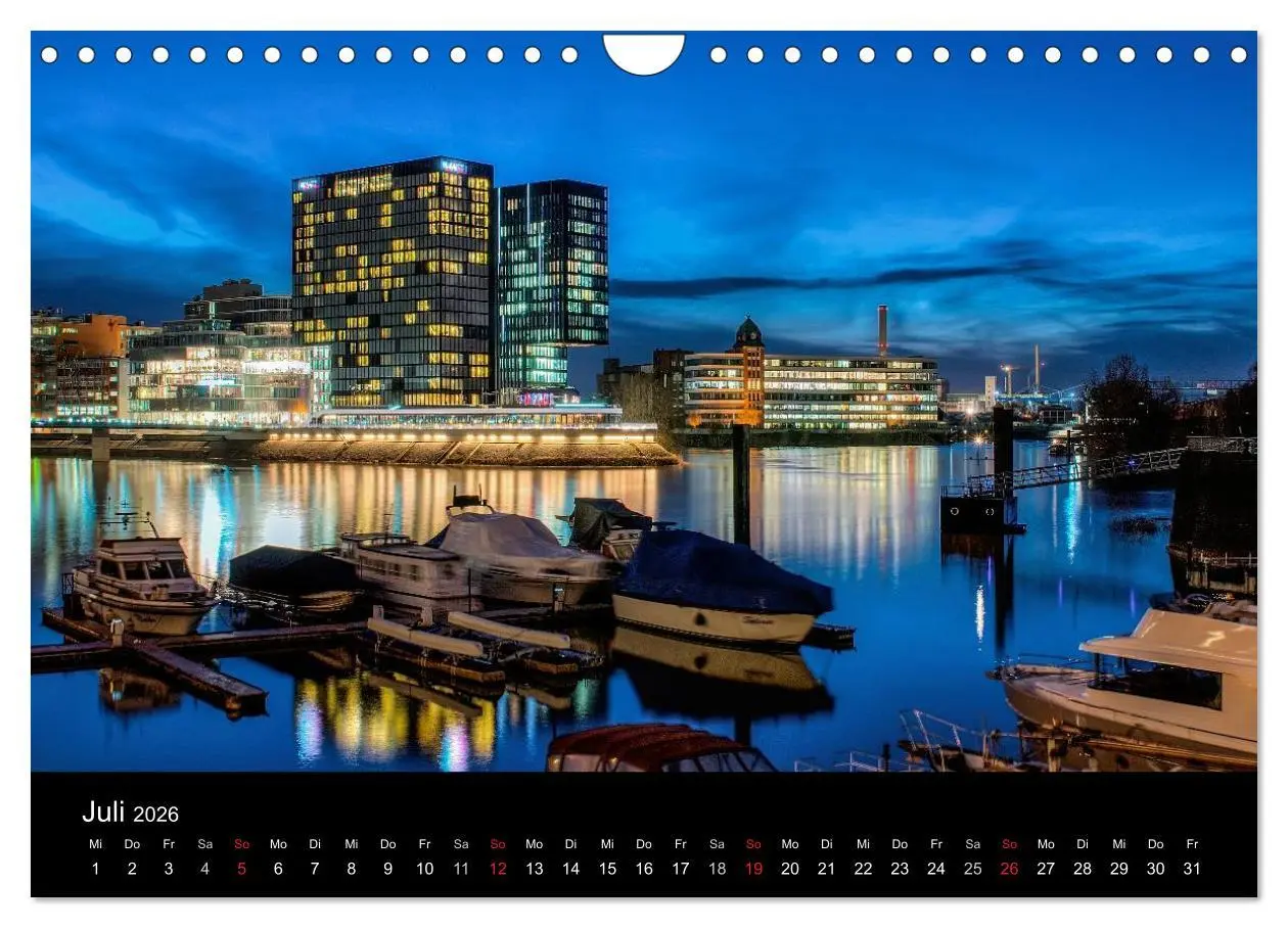 Bild: 9783516134957 | Düsseldorf - Ansichten am Abend (Wandkalender 2026 DIN A4 quer),...