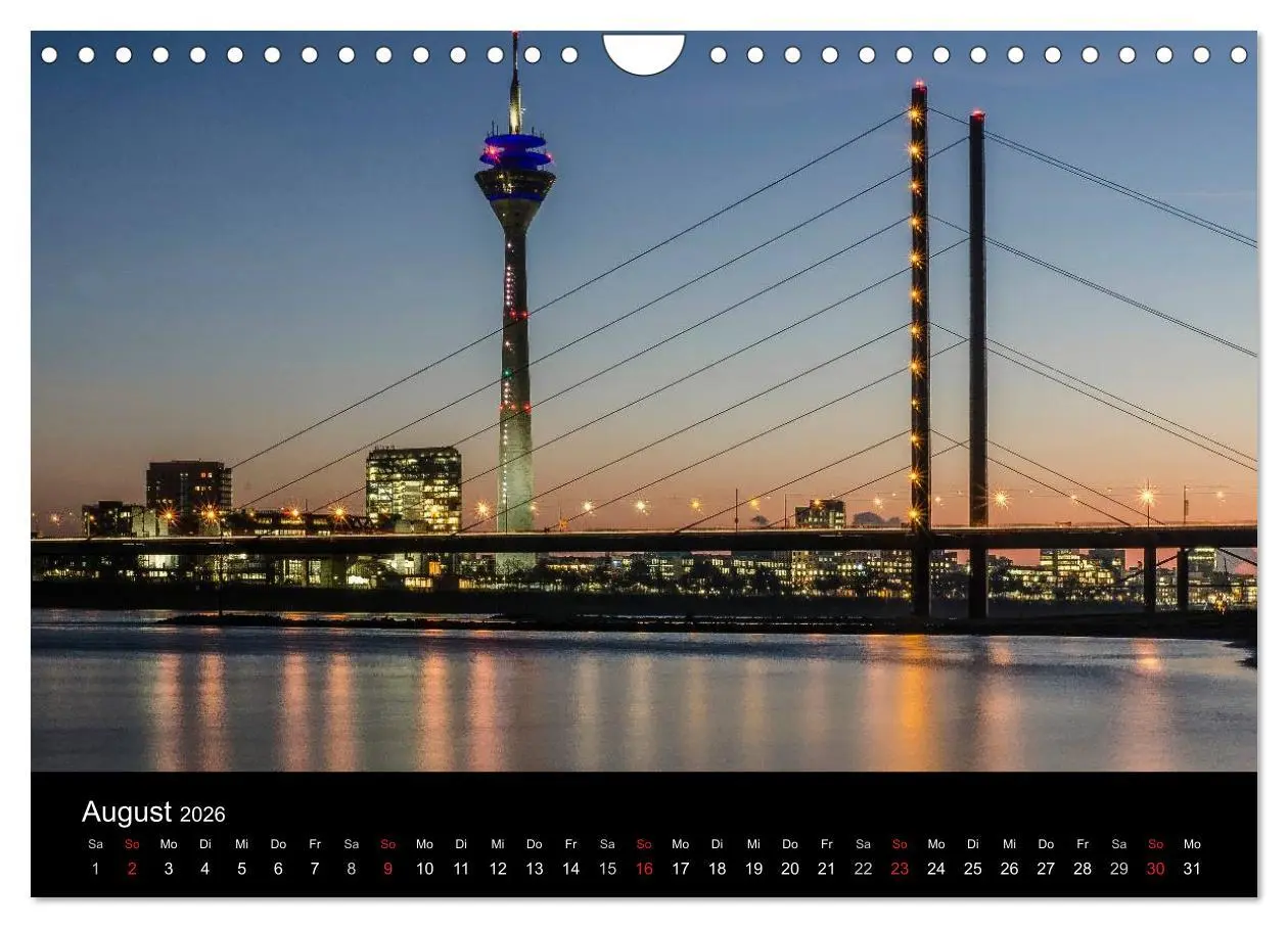 Bild: 9783516134957 | Düsseldorf - Ansichten am Abend (Wandkalender 2026 DIN A4 quer),...