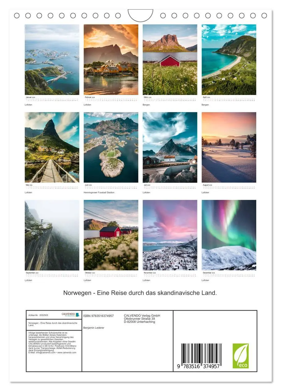 Bild: 9783516374957 | Norwegen - Eine Reise durch das skandinavische Land. (Wandkalender...