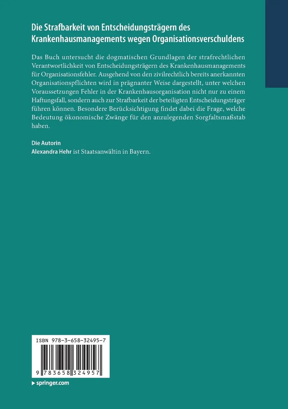 Rückseite: 9783658324957 | Die Strafbarkeit von Entscheidungsträgern des...