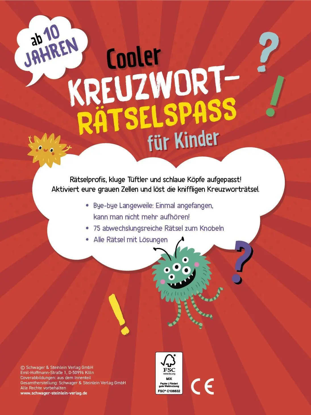 Rückseite: 9783849944957 | Kreuzworträtsel ab 10 Jahren | Schwager & Steinlein Verlag | Buch Rückseite: 9783849944957 | Kreuzworträtsel ab 10 Jahren | Schwager & Steinlein Verlag | Buch