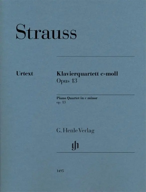 Cover: 9790201814957 | Piano Quartet C Minor Op. 13 | Besetzung: Klavierquartette | Strauss