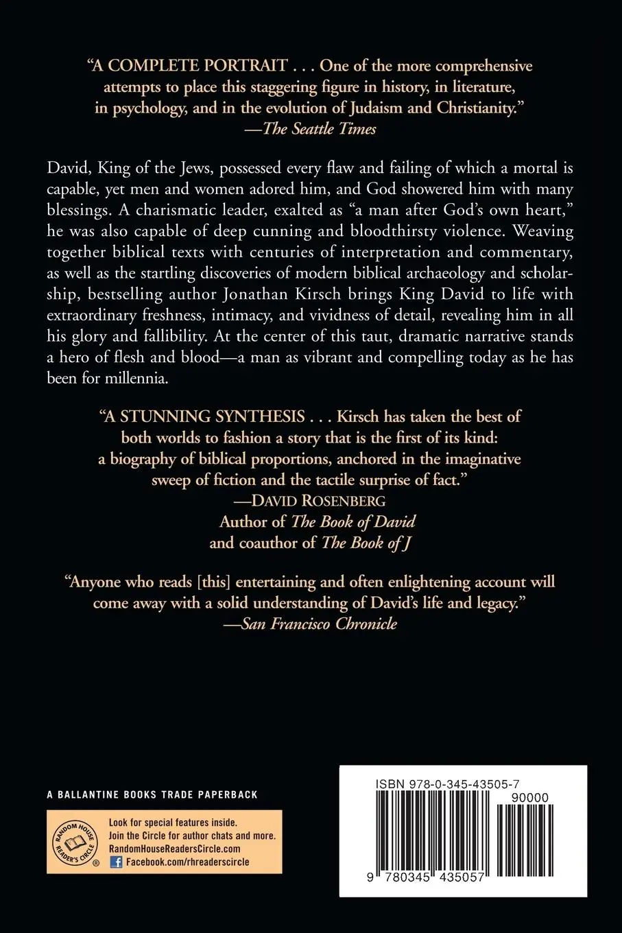 Rückseite: 9780345435057 | King David | The Real Life of the Man Who Ruled Israel | Kirsch | Buch