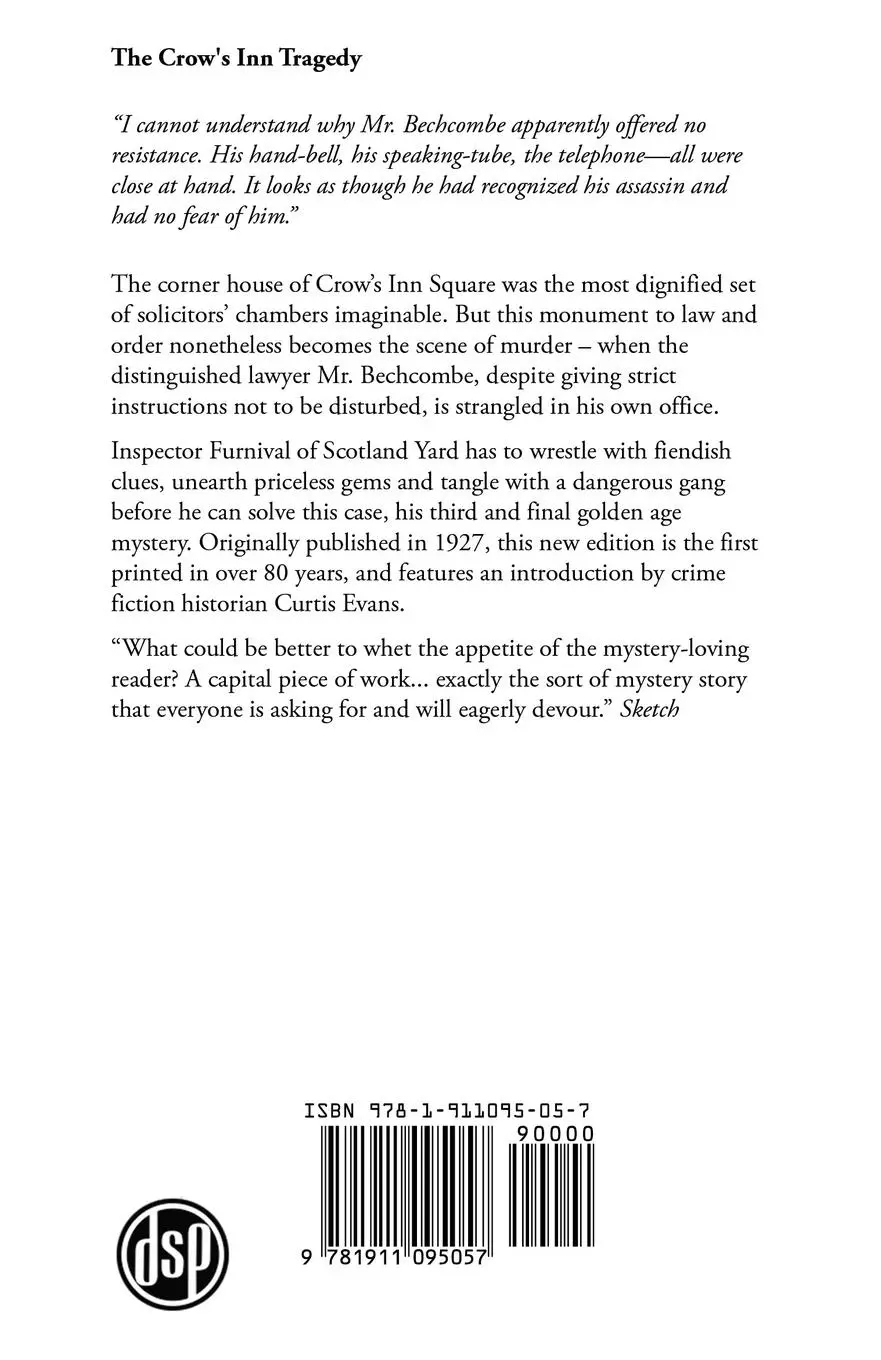 Rückseite: 9781911095057 | The Crow's Inn Tragedy | Annie Haynes | Taschenbuch | Englisch | 2015