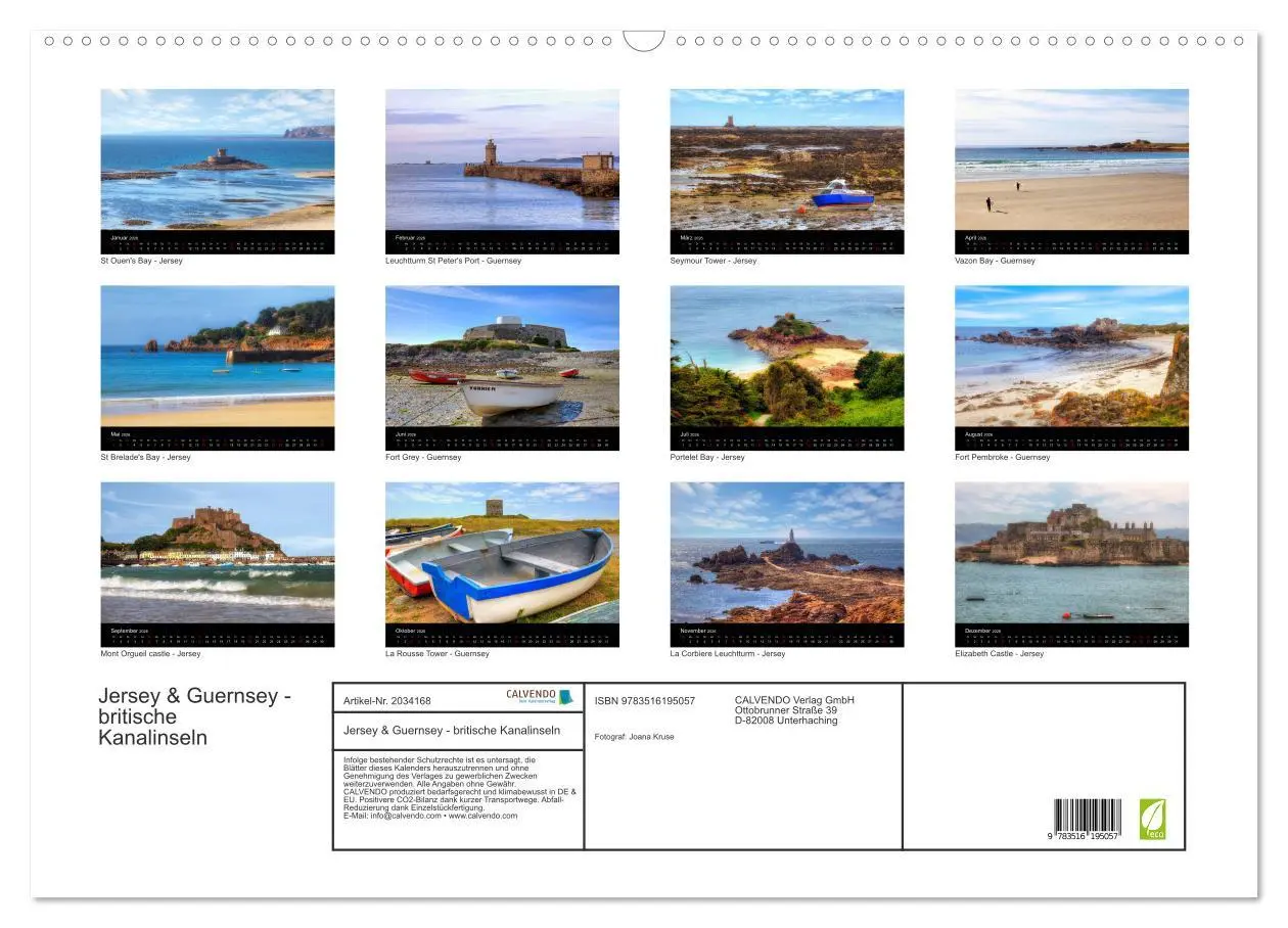 Bild: 9783516195057 | Jersey &amp; Guernsey - britische Kanalinseln (Wandkalender 2026 DIN A2...