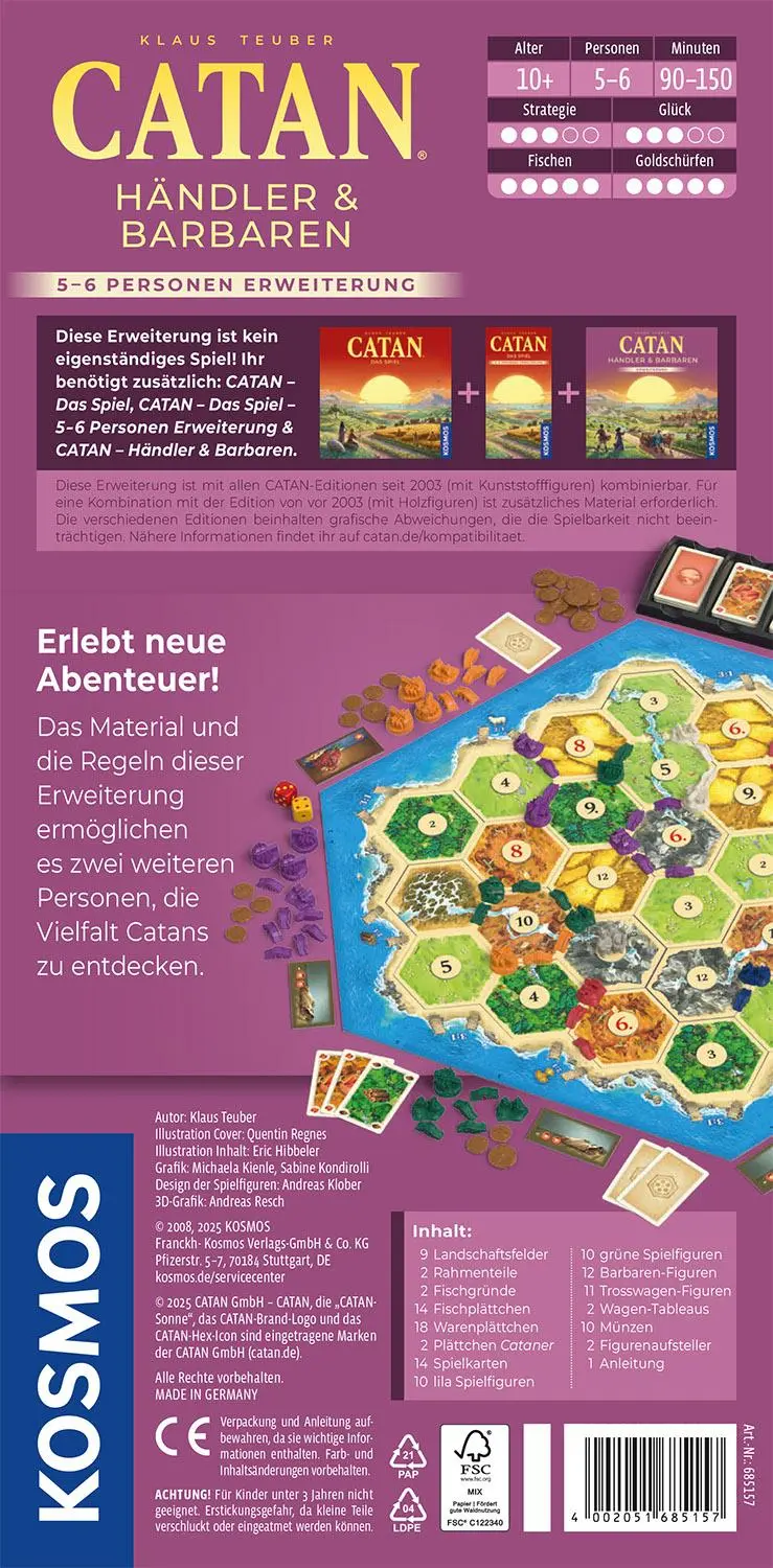 Bild: 4002051685157 | CATAN - Händler &amp; Barbaren - 5/6 | Spiel | Klaus Teuber | Spiel | 2025