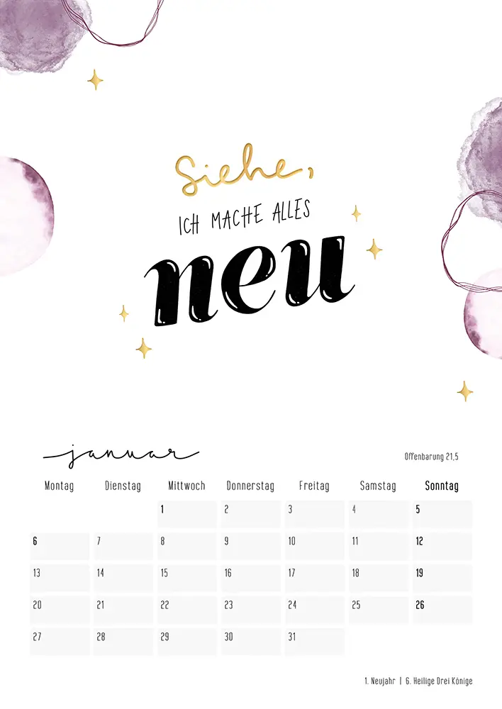 Bild: 4250222905157 | Himmelsglück 2025 | Bibel-Lettering Kalender | Annika Mengel | 13 S.