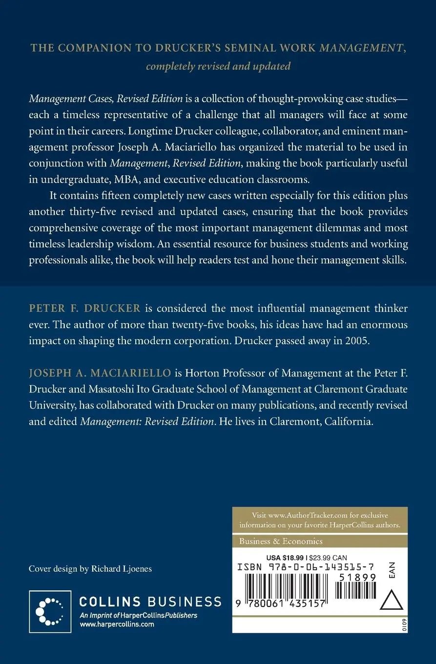 Rückseite: 9780061435157 | Management Cases (Revised) | Peter F Drucker | Taschenbuch | Englisch