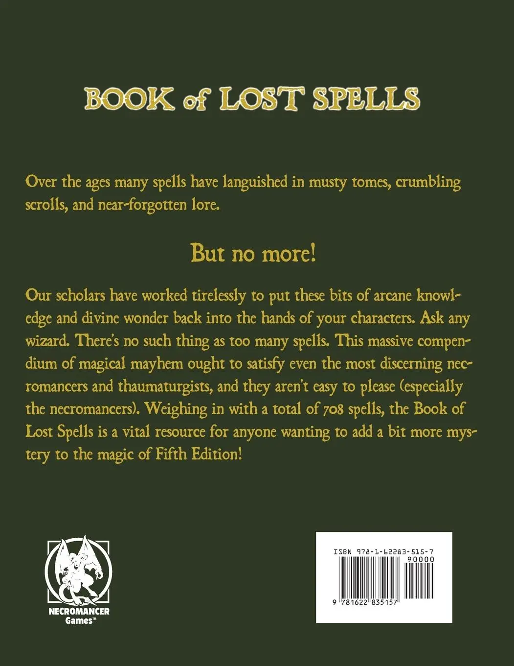 Rückseite: 9781622835157 | Book of Lost Spells - 5th Edition | Steve Winter | Taschenbuch | 2018