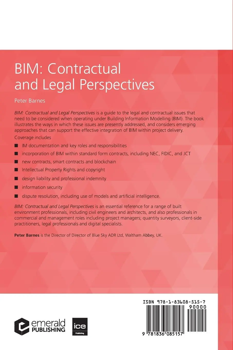Rückseite: 9781836085157 | BIM Contractual and Legal Perspectives | Peter Barnes | Taschenbuch