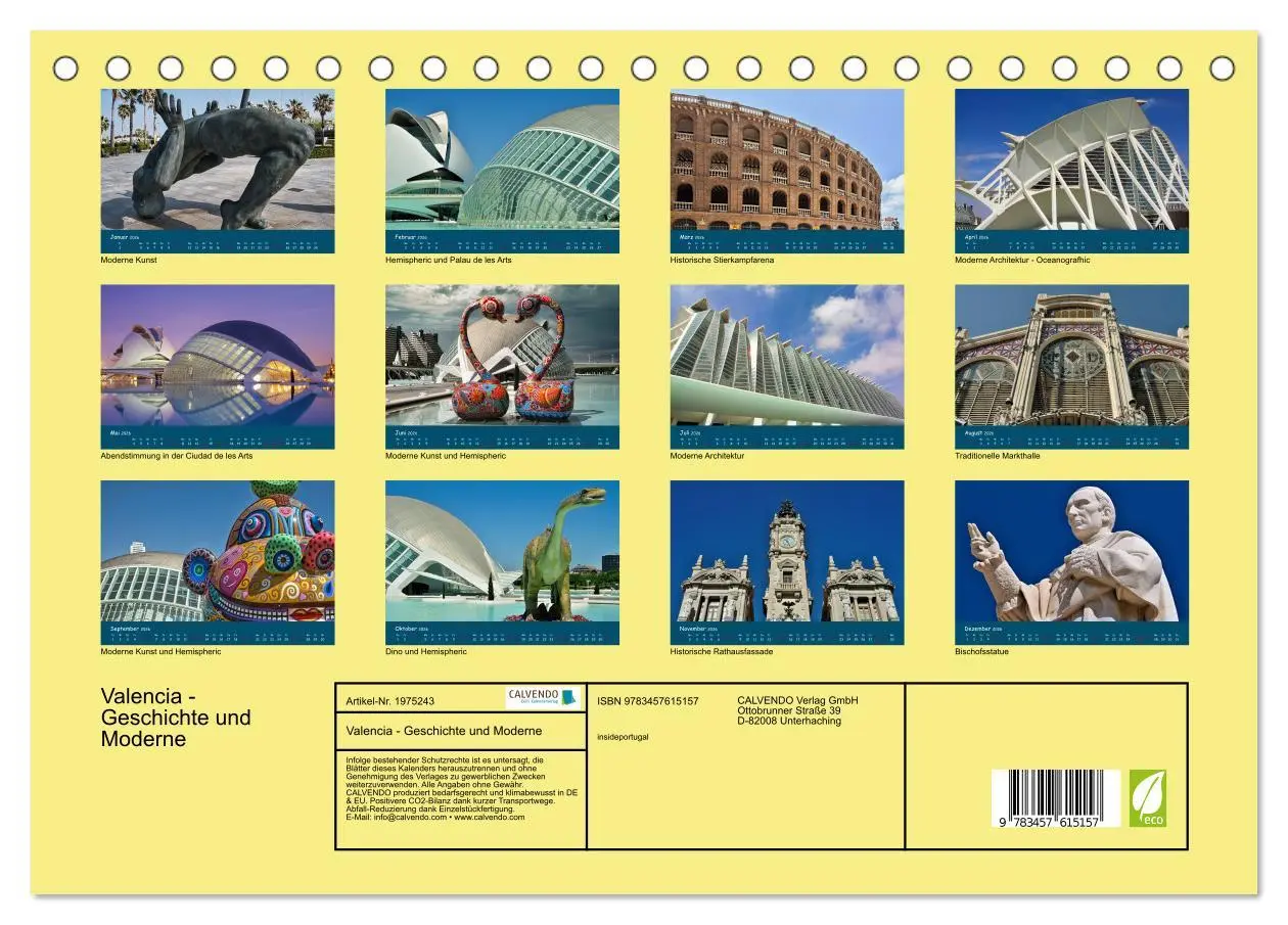 Bild: 9783457615157 | Valencia - Geschichte und Moderne (Tischkalender 2026 DIN A5 quer),...