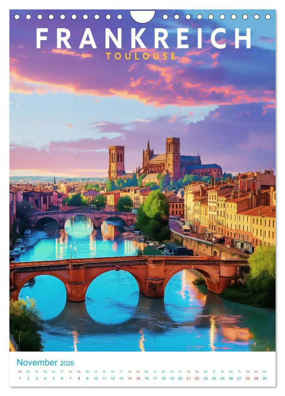 Bild: 9783516255157 | Frankreich - Old School Poster Style (Wandkalender 2026 DIN A4...