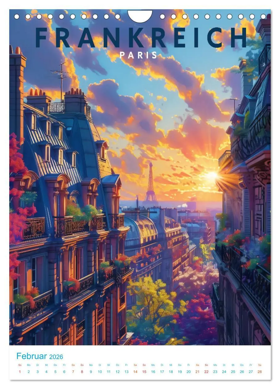 Bild: 9783516255157 | Frankreich - Old School Poster Style (Wandkalender 2026 DIN A4...