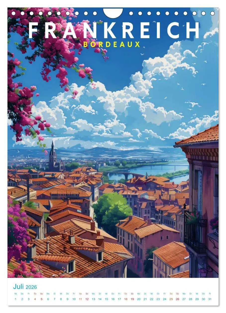 Bild: 9783516255157 | Frankreich - Old School Poster Style (Wandkalender 2026 DIN A4...