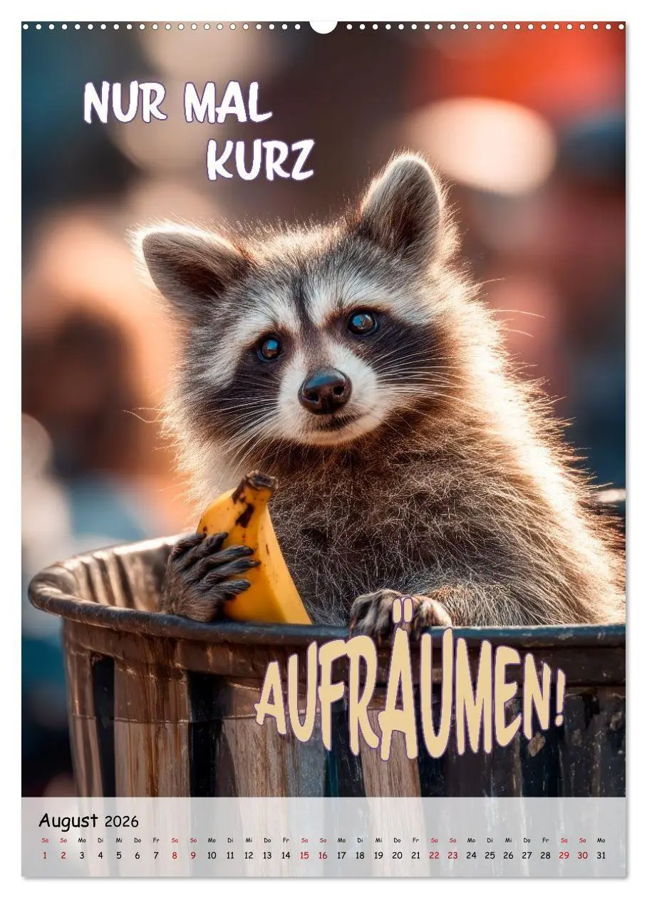 Bild: 9783516705157 | Tierisch erwischt (Wandkalender 2026 DIN A2 hoch), CALVENDO...