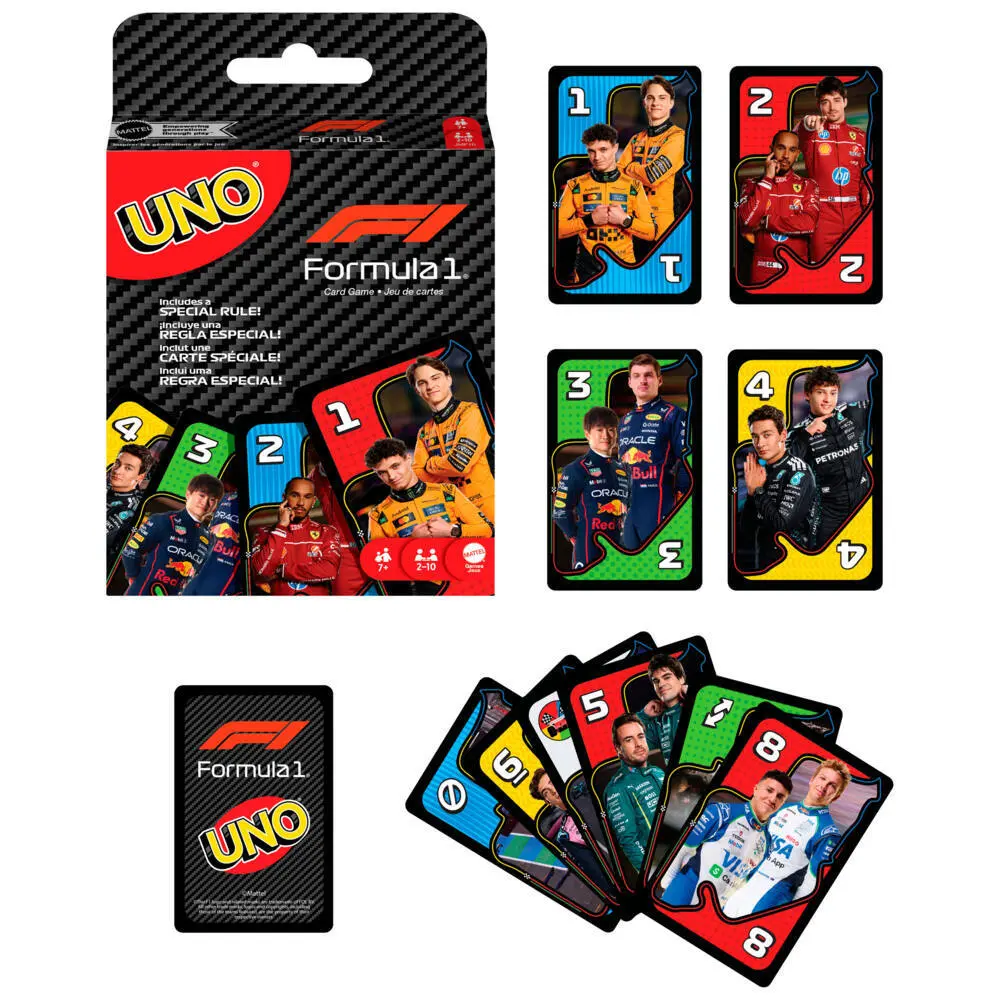 Bild: 194735375257 | UNO Formel 1 | Spiel | Fensterkarton | JMF10 | Deutsch | 2026 | Mattel