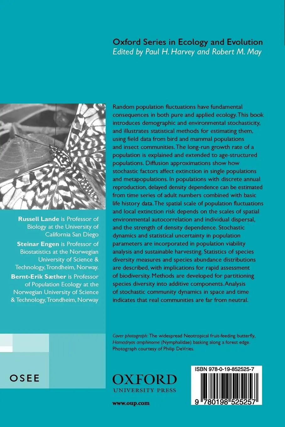 Rückseite: 9780198525257 | Stochastic Population Dynamics in Ecology and Conservation | Buch