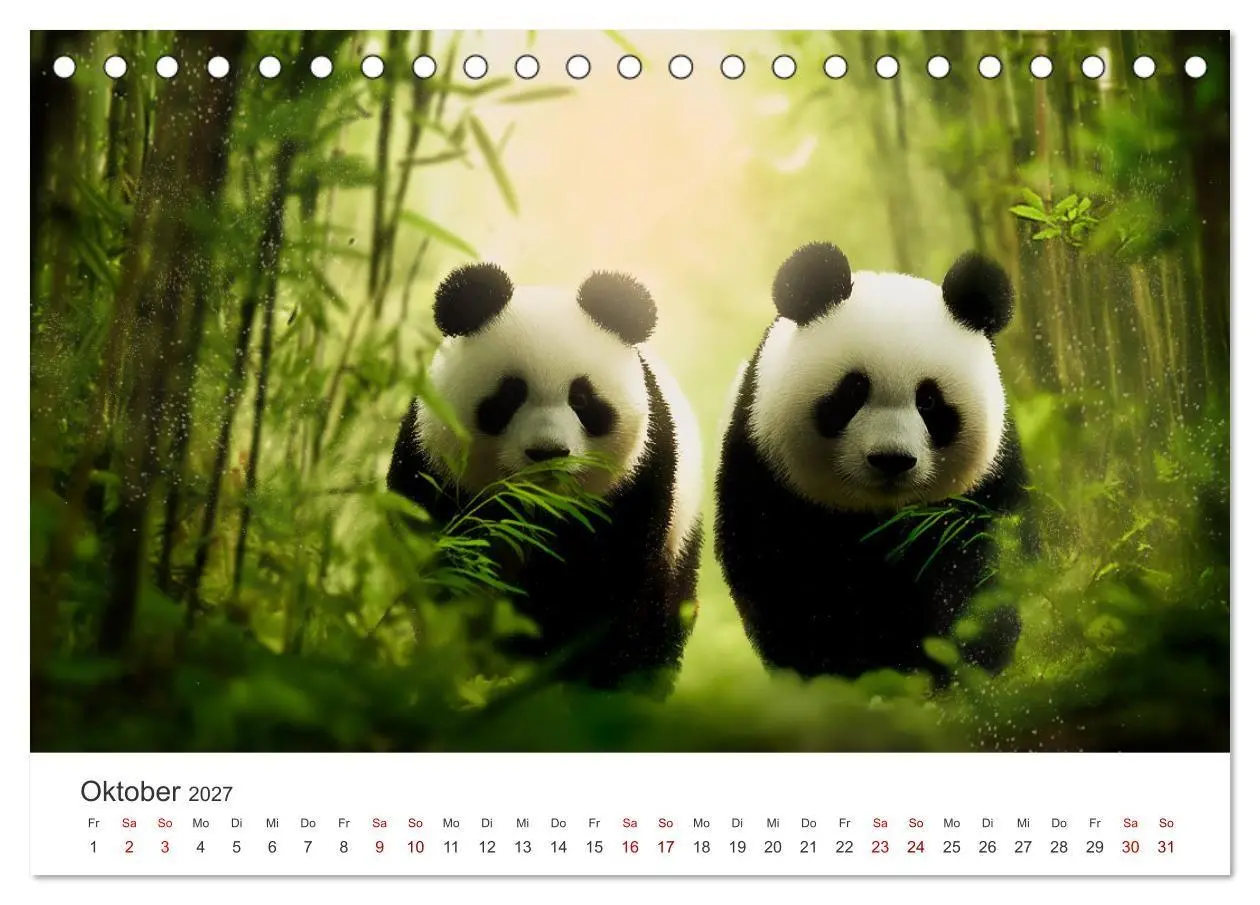 Bild: 9783516935257 | Schwarz auf Weiß - Der Panda-Kalender (Tischkalender 2027 DIN A5...