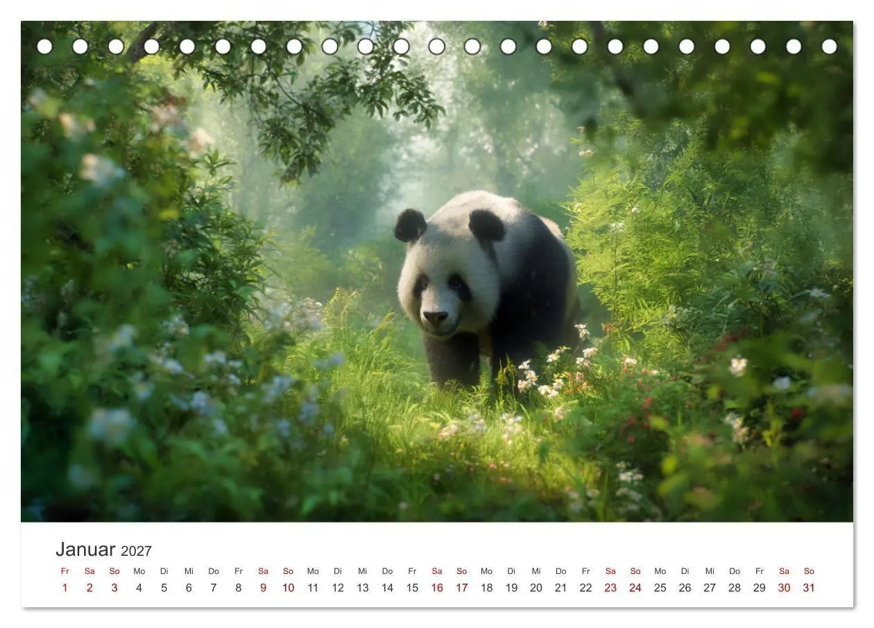 Bild: 9783516935257 | Schwarz auf Weiß - Der Panda-Kalender (Tischkalender 2027 DIN A5...