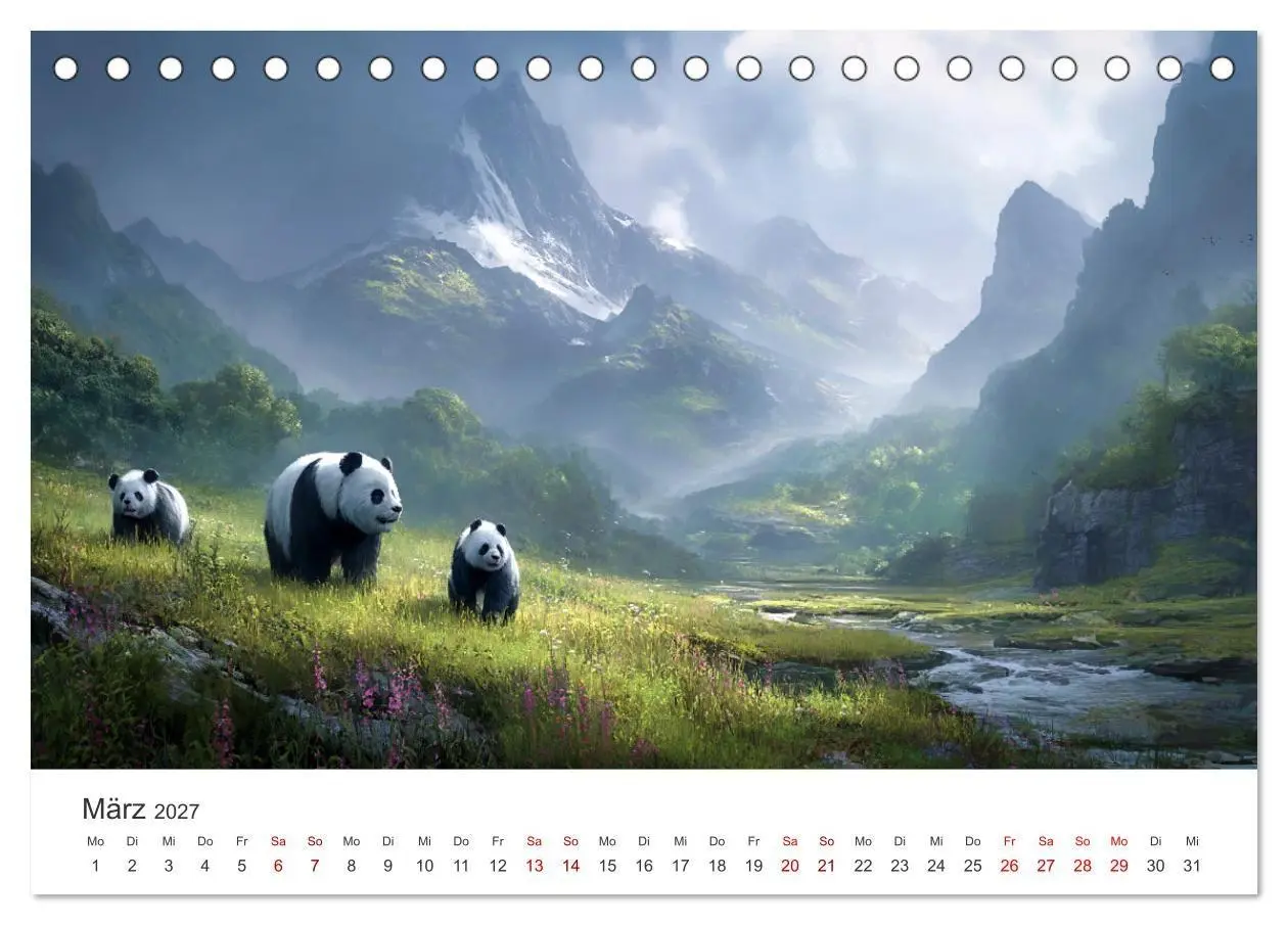 Bild: 9783516935257 | Schwarz auf Weiß - Der Panda-Kalender (Tischkalender 2027 DIN A5...