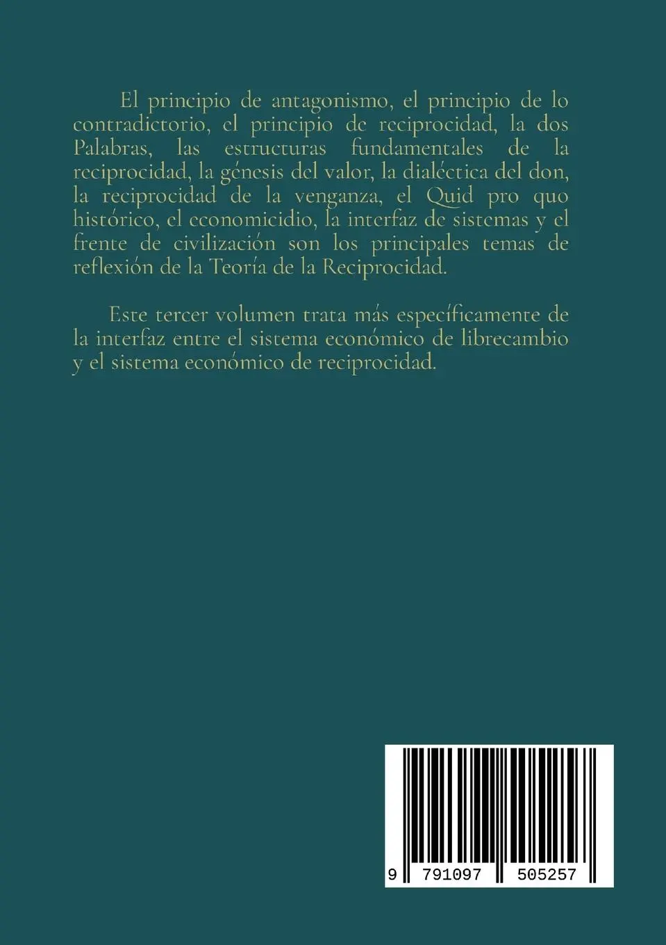 Rückseite: 9791097505257 | TEORÍA DE LA RECIPROCIDAD - III - El frente de civilización | Temple