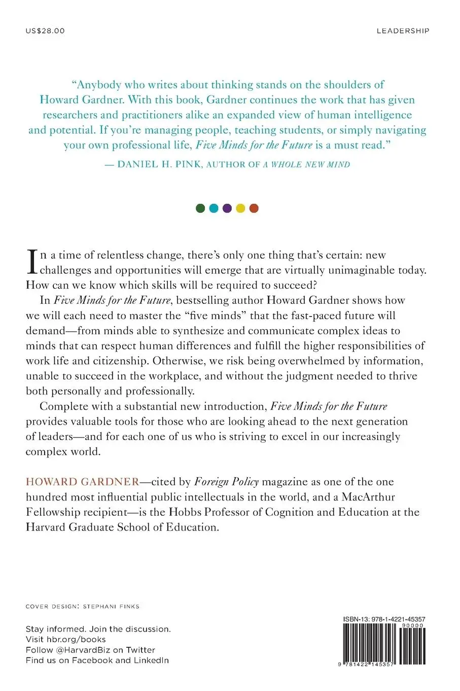 Rückseite: 9781422145357 | Five Minds for the Future | Howard Gardner | Taschenbuch | Englisch