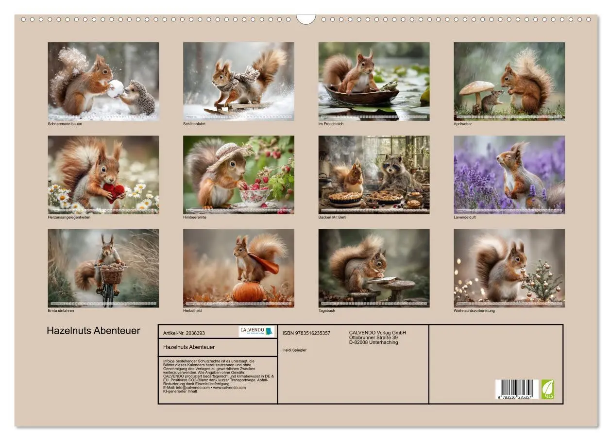 Bild: 9783516235357 | Hazelnuts Abenteuer (Wandkalender 2026 DIN A2 quer), CALVENDO...