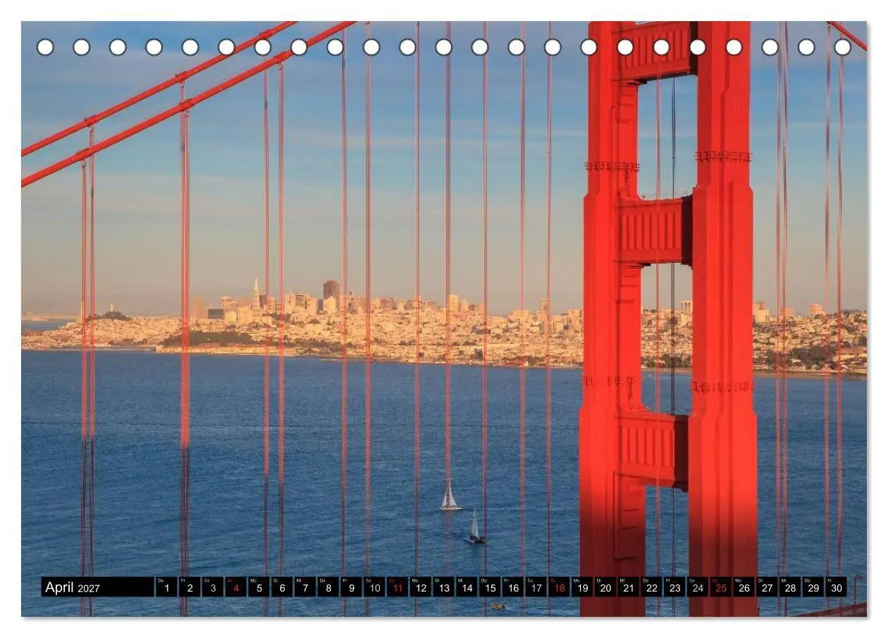 Bild: 9783594145357 | Golden Gate Bridge (Tischkalender 2027 DIN A5 quer), CALVENDO...