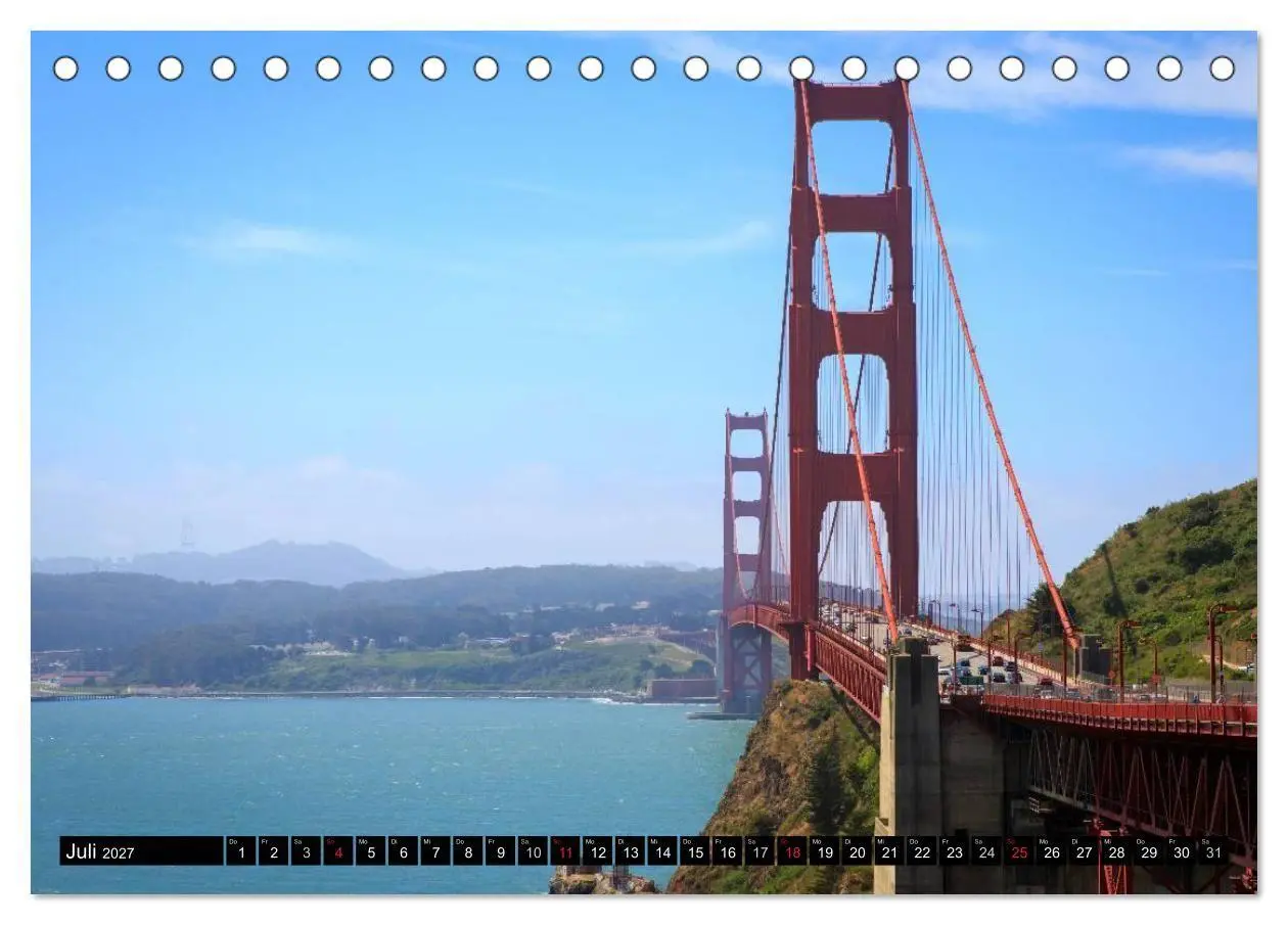 Bild: 9783594145357 | Golden Gate Bridge (Tischkalender 2027 DIN A5 quer), CALVENDO...