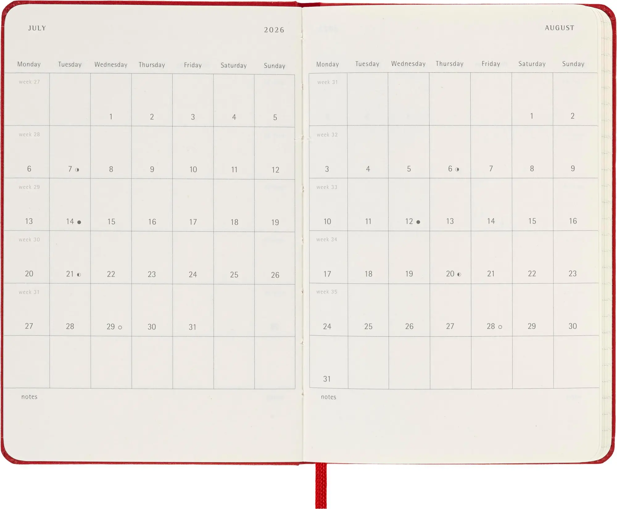 Bild: 8056999275457 | Moleskine 18 Monate Wochen Notizkalender 2025/2026, P/A6, 1 Wo = 1...