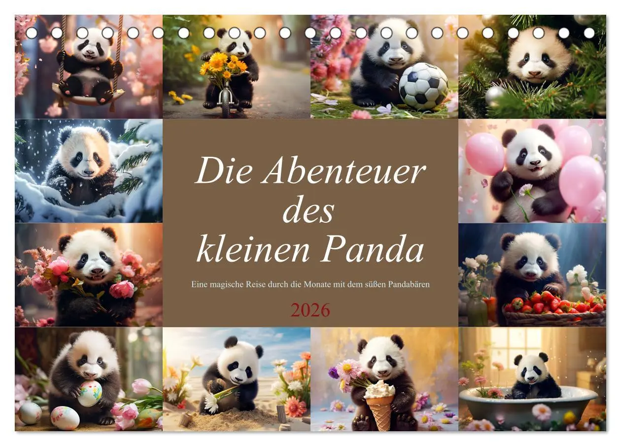 Cover: 9783457515457 | Die Abenteuer des kleinen Panda (Tischkalender 2026 DIN A5 quer),...