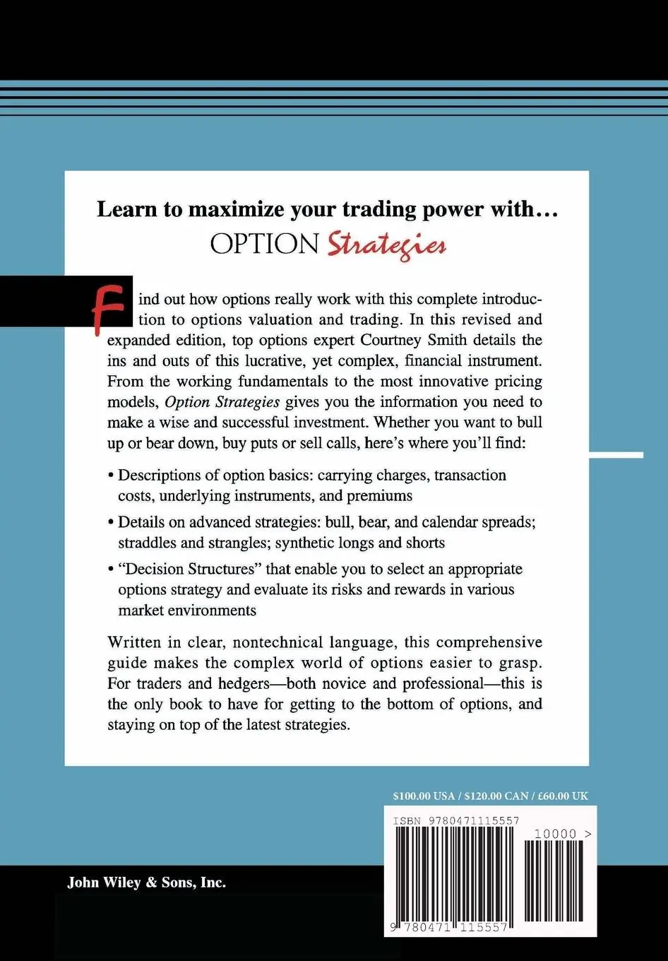 Cover: 9780471115557 | Option Strategies | Courtney Smith | Buch | Einband - fest (Hardcover)