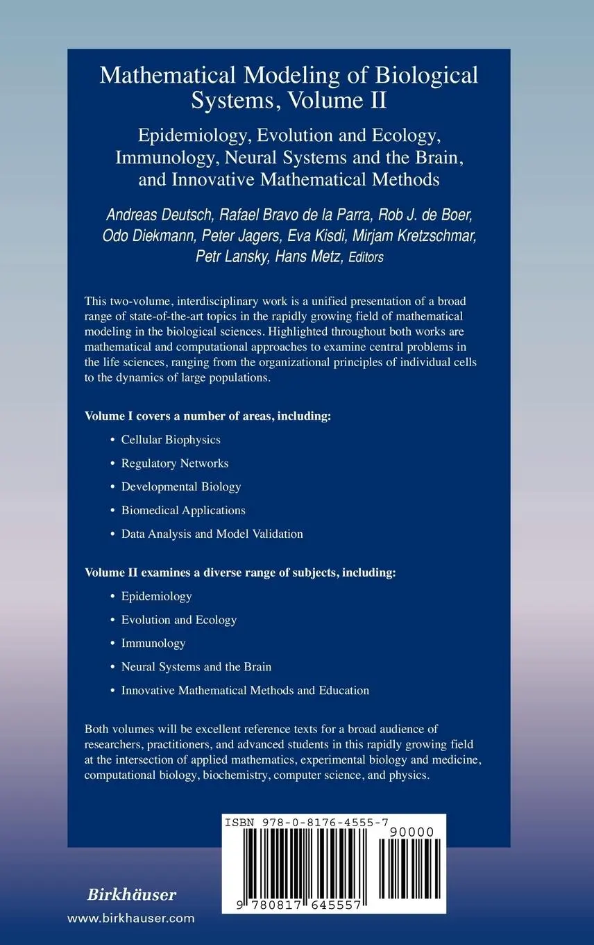Rückseite: 9780817645557 | Mathematical Modeling of Biological Systems, Volume II | Buch | xviii