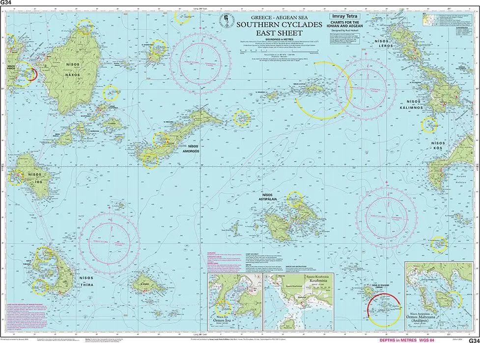 Bild: 9781786795557 | G34 Southern Cyclades (East Sheet) | Imray G Series | (Land-)Karte