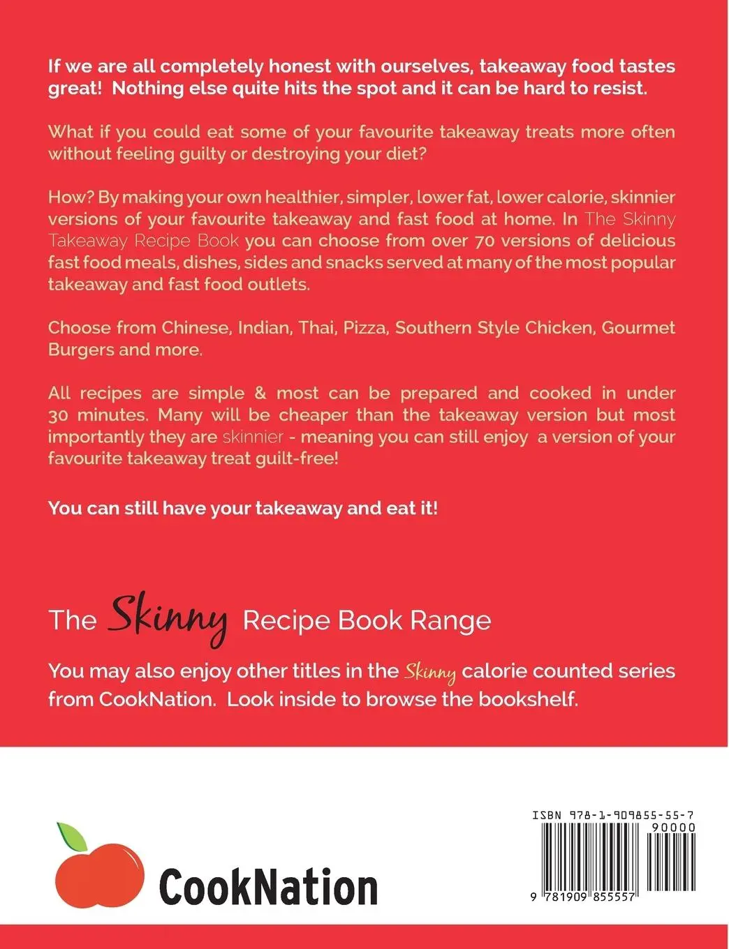 Rückseite: 9781909855557 | The Skinny Takeaway Recipe Book Healthier Versions of Your Fast...