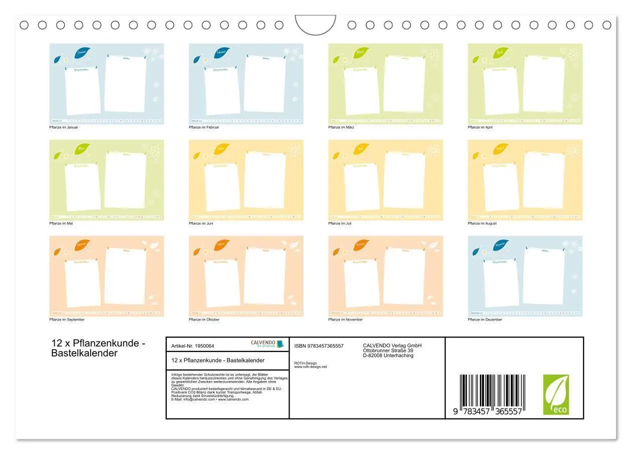 Bild: 9783457365557 | 12 x Pflanzenkunde - Bastelkalender (Wandkalender 2026 DIN A4...