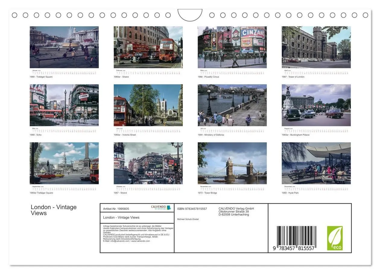 Bild: 9783457815557 | London - Vintage Views (Wandkalender 2026 DIN A4 quer), CALVENDO...