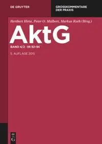 Cover: 9783110375657 | Aktiengesetz / §§ 92 - 94 | Mathias Habersack (u. a.) | Buch | XXIV