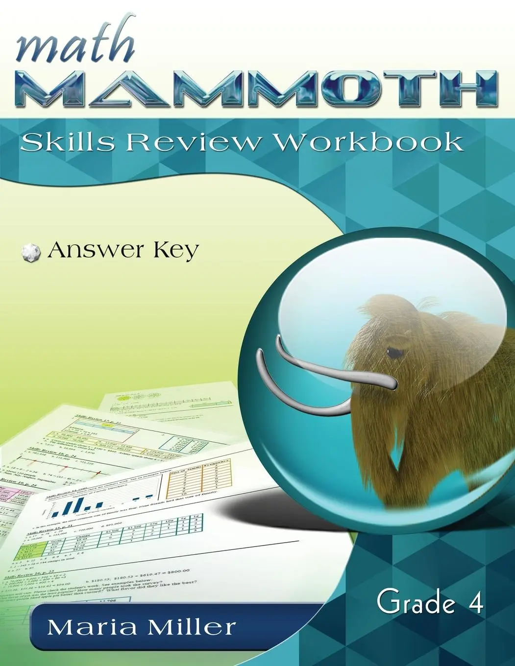 Cover: 9781942715757 | Math Mammoth Grade 4 Skills Review Workbook Answer Key | Maria Miller