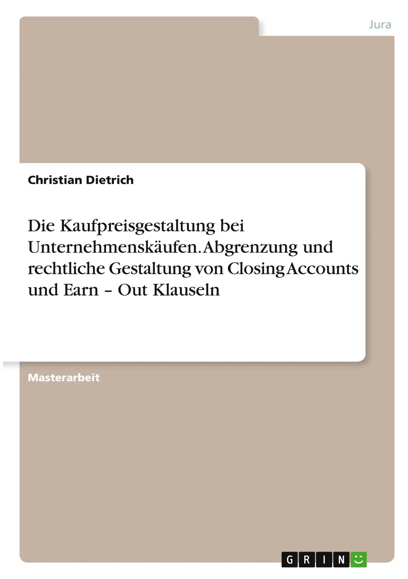 Cover: 9783346395757 | Die Kaufpreisgestaltung bei Unternehmenskäufen. Abgrenzung und...